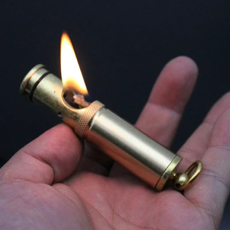 Vape Retro Torch Lighter Flint Brass Kerosene Oil Tube Lighter Cigarette Gasoline Windproof Outdoor Tools Men's Gift