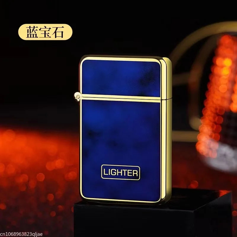Metal Jet Red Flame Lighter Luminous Cigar Lighter Refillable Butane Adjustable Flame Portable Windproof Gas Lighter Men's Gifts
