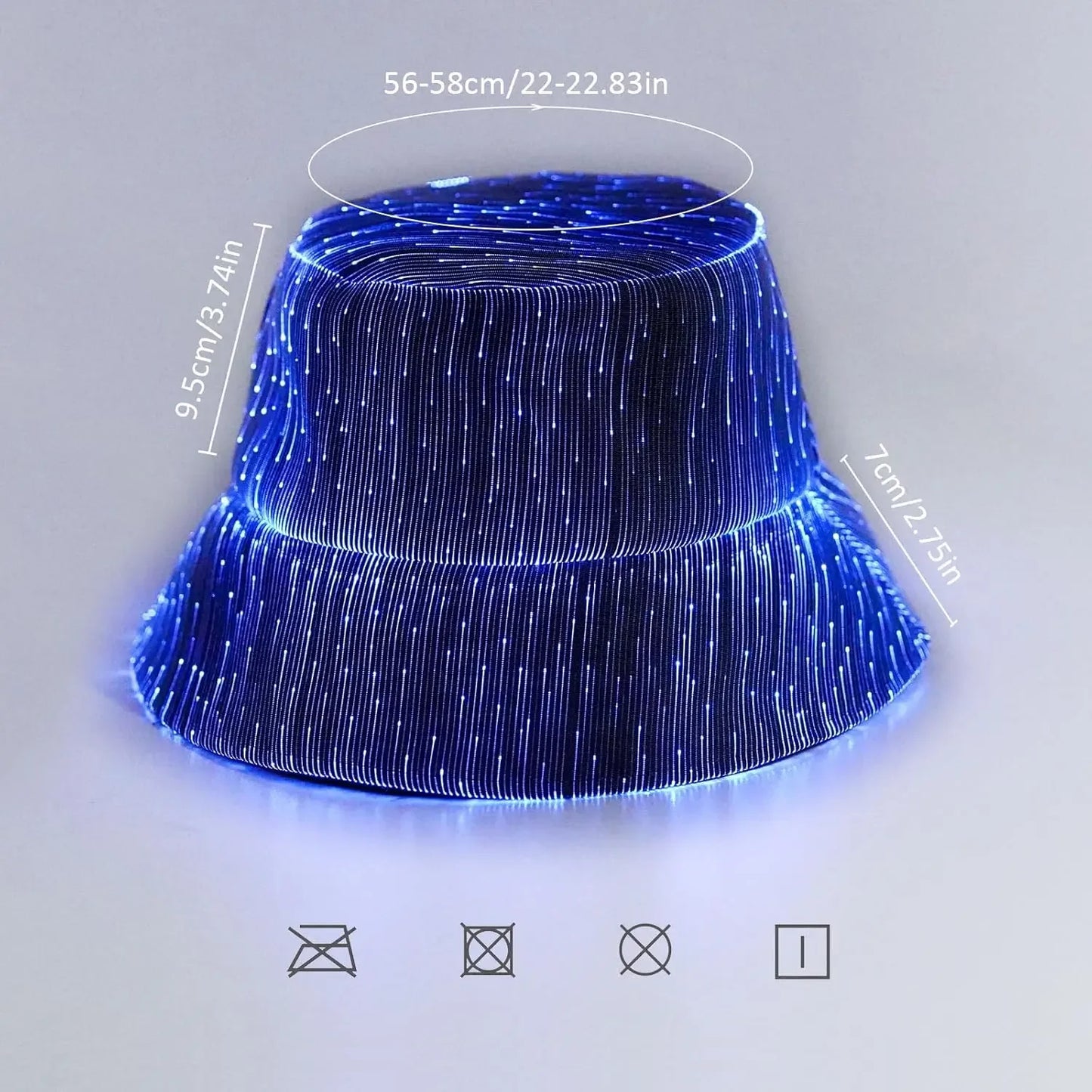Rave Bucket Light Up Crazy 7 Colors Party Hat Glow in The Dark Party Bucket Hat Man Women Fishing Cap Hats Outdoor Sun Caps