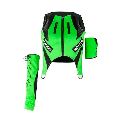 2023 New Fluorescent Green Tops Black Shorts Kpop Outfits For Girls Group Jazz Dance Costumes Pole Dance Rave Clothes