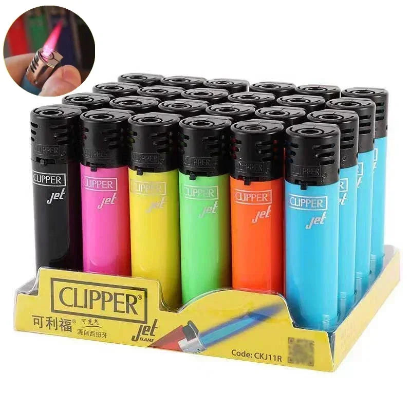 Spanish Original Clipper Gas Lighter with Personality Pattern Refillable Gas Lighter 8 Pieces Boxed Smoking Set Collection Gift