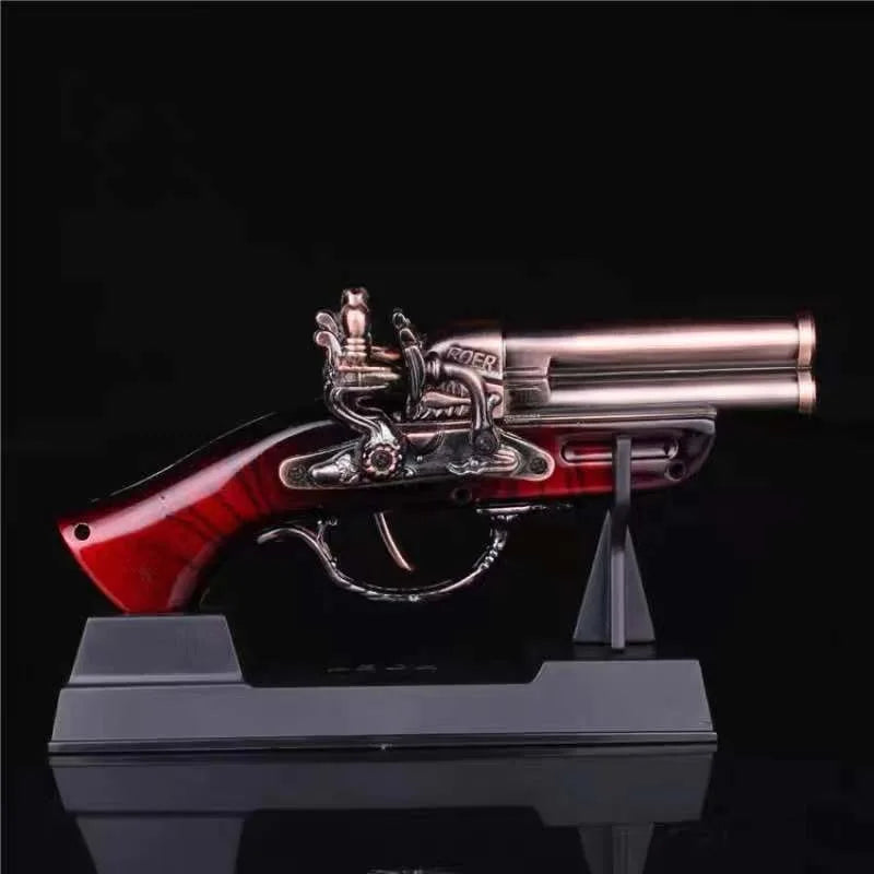 New Gun Cigar Igniter Pistol Model Lighter Windproof Open Flame All Metal Cool Red Fire Cigarette Lighters & Smoking Accessories