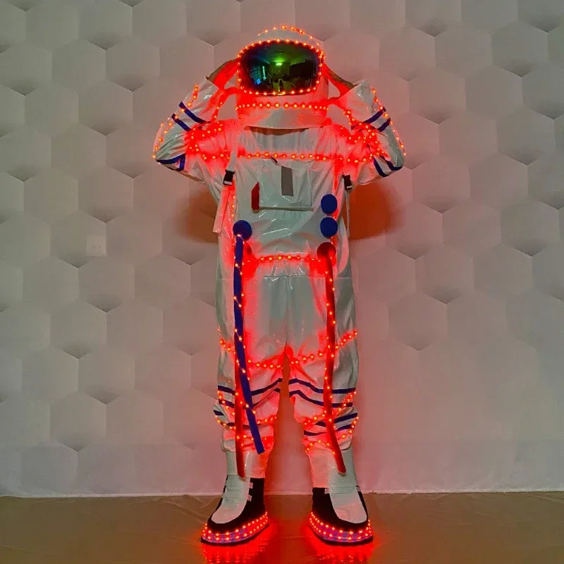 LED Space Suit Dance Performance Wear Interactive Atmosphere Luminescent Costume Props Festive Party Glow-in-the-dark Supplies