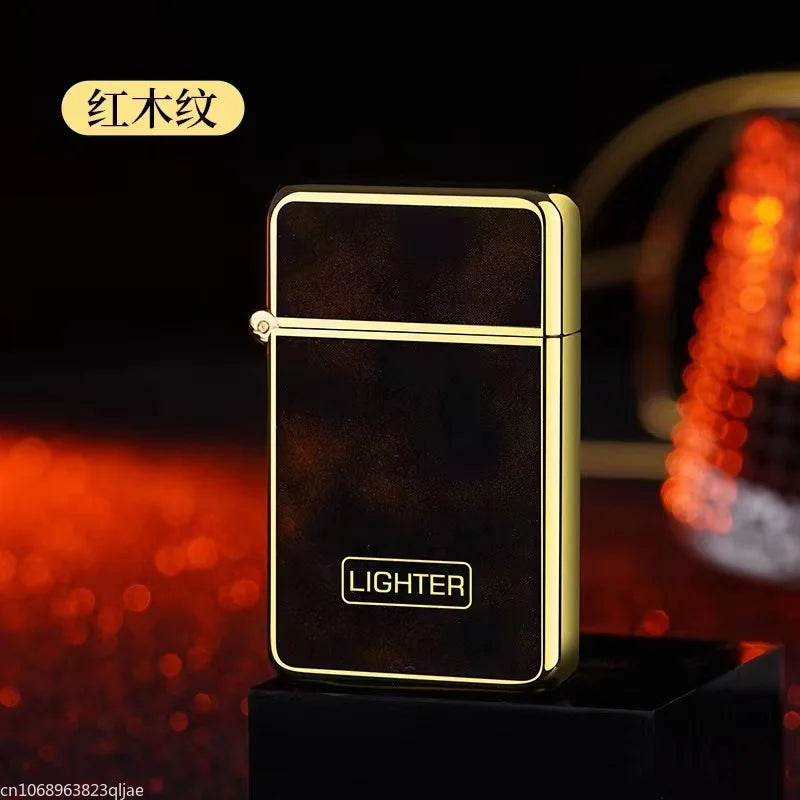 Metal Jet Red Flame Lighter Luminous Cigar Lighter Refillable Butane Adjustable Flame Portable Windproof Gas Lighter Men's Gifts