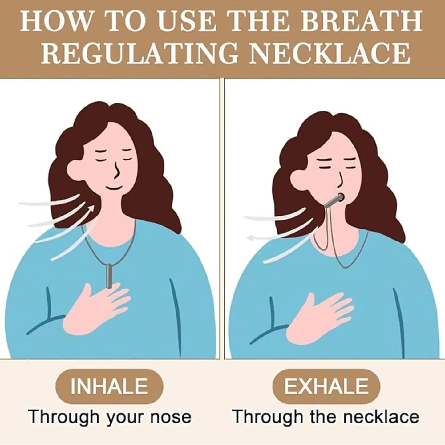 Quit Smoking Breathing Inhaler Anxiety Relief Stainless Steel Calming Breathe Necklace Mindfulness Flavore Smokeless Inhaler