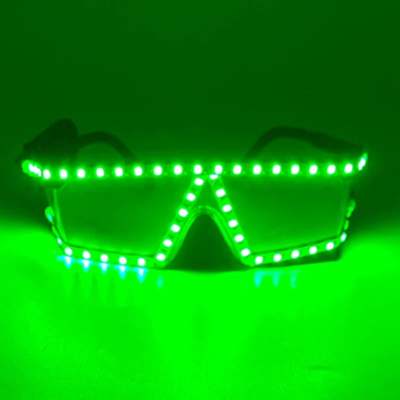 Led Light Conjoined Sunglasses NightClub Concert Masquerade Stage Performance Props LED Cool Transparent Glasses DJ SunGlasses