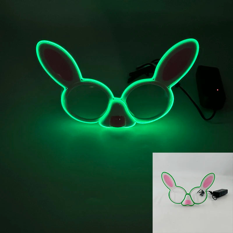 Rabbit Eyeglasses Fashion Glasses Glowing For Night Neon Glasses For Boys Girls Decor