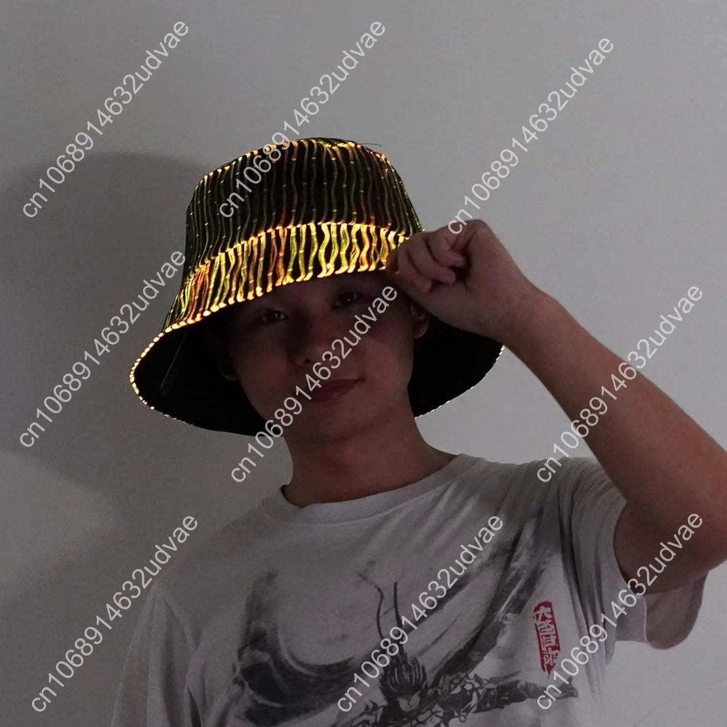 Light up Hat Rave Bucket Hat 7 Colors Flashing Glow LED Hat Neon Crazy Hats for Festival Gear for Party Hats EDM Accessories