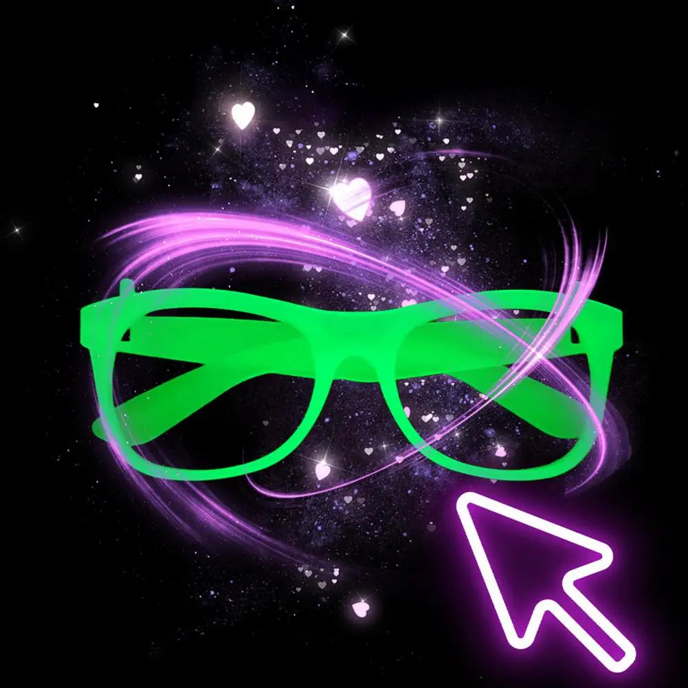 Reusable Glow Eyewear Neon Rave Accessories Neon Glow Glasses Party Supplies for Birthday Wedding Decorations Uv Black Light
