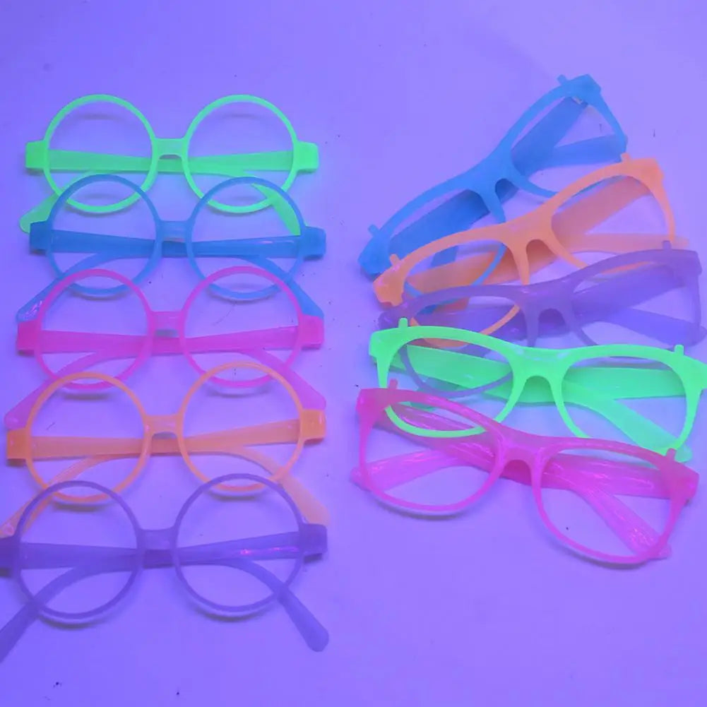 Reusable Glow Eyewear Neon Rave Accessories Neon Glow Glasses Party Supplies for Birthday Wedding Decorations Uv Black Light