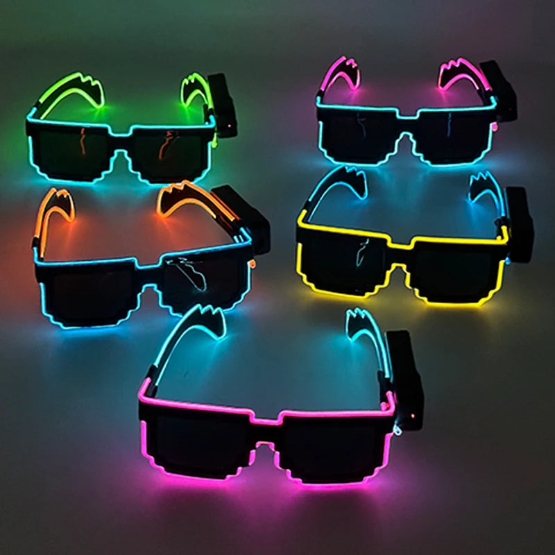 New Design Portable Convenient Wireless Luminous Sunglasses Fashion Lighting EL Wire Glasses Glowing For Music Night Club Party
