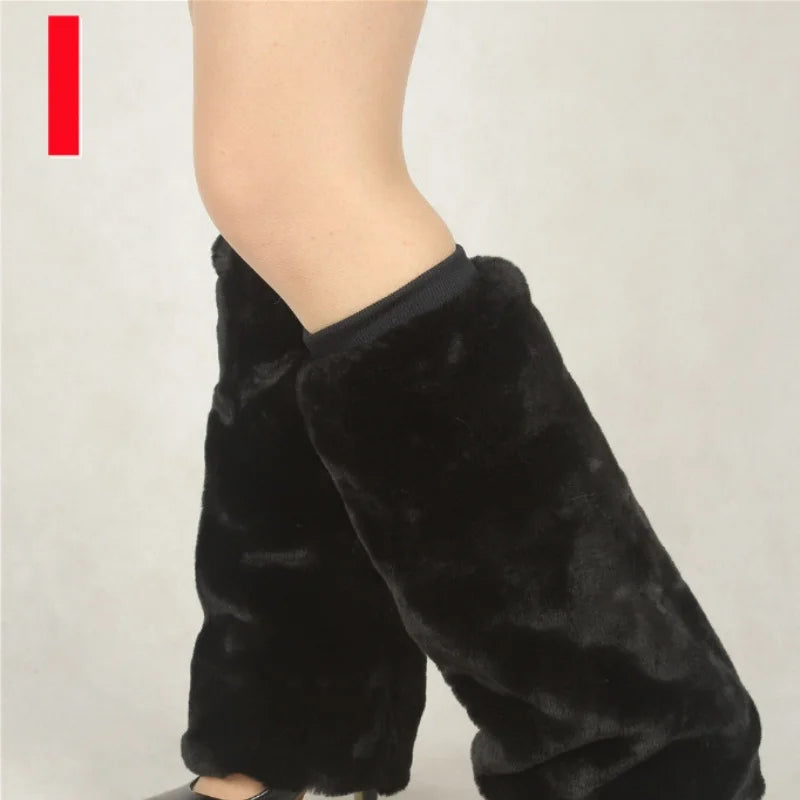 Leg Warmers Faux Fur Wraps Boot Covers Women Rave Outfit Glow Stocking Nightclub Party Clothes Boot Accessories Tron Dance Wear