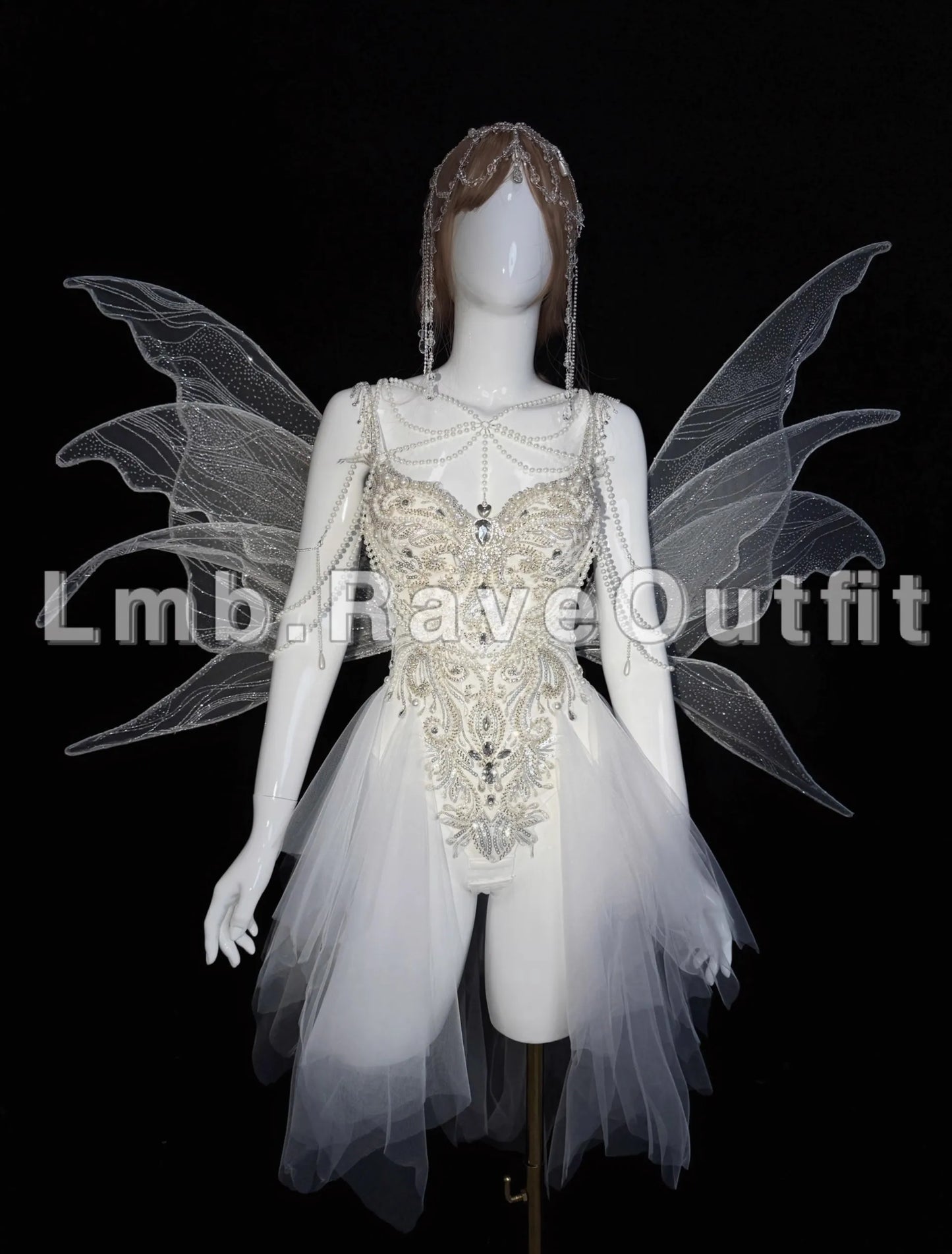 Sexy Women Pearl Diamond Bikini Set Singer Nightclub Bar Costume Pole DJ Dance Party Prom Club Stage Show Festival Rave Outfits