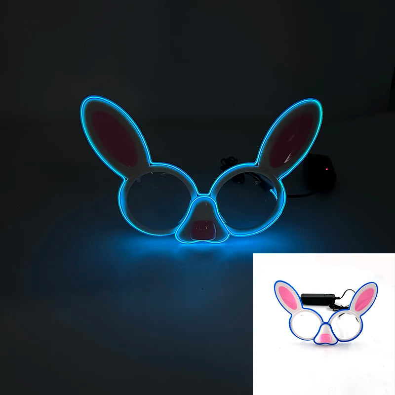 Rabbit Eyeglasses Fashion Glasses Glowing For Night Neon Glasses For Boys Girls Decor