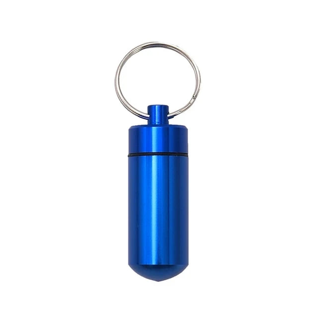 1PCS 7 Colors Pill Box New Waterproof Medicine Case Container Capsule Bottle With Keychain Drug Box Organizer Splitters