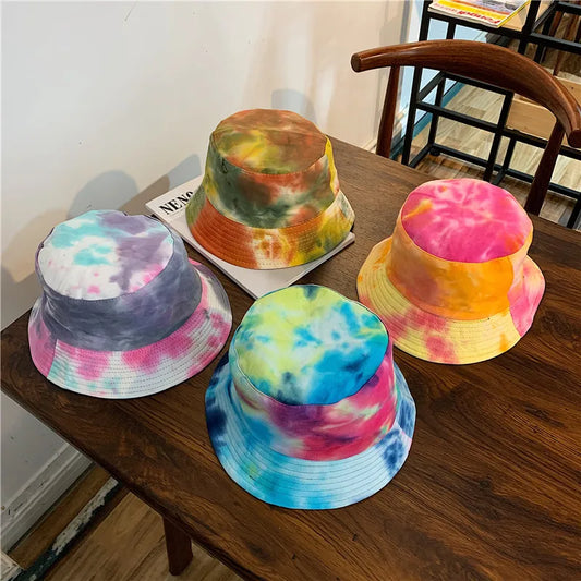Adult Bucket Hat Fisherman Hat Reversible Fishing Hat Colourful Graffiti Bob Caps Hip Hop Creative Tie Dye Gorros Men Women