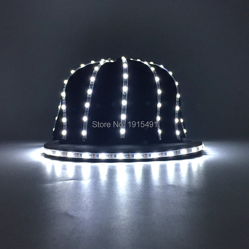 LED glow Cap gloves and LED sunglasses with Flashing function glow props good for Nightclub, ball show, bar show