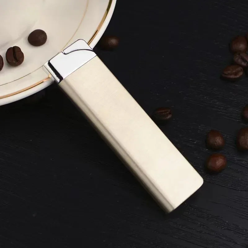 Mini Ultra-thin Inflatable Lighter Metal Cute Windproof Jet Green Flame Portable Lighter ,Survival Lighter,lighters for Smokers