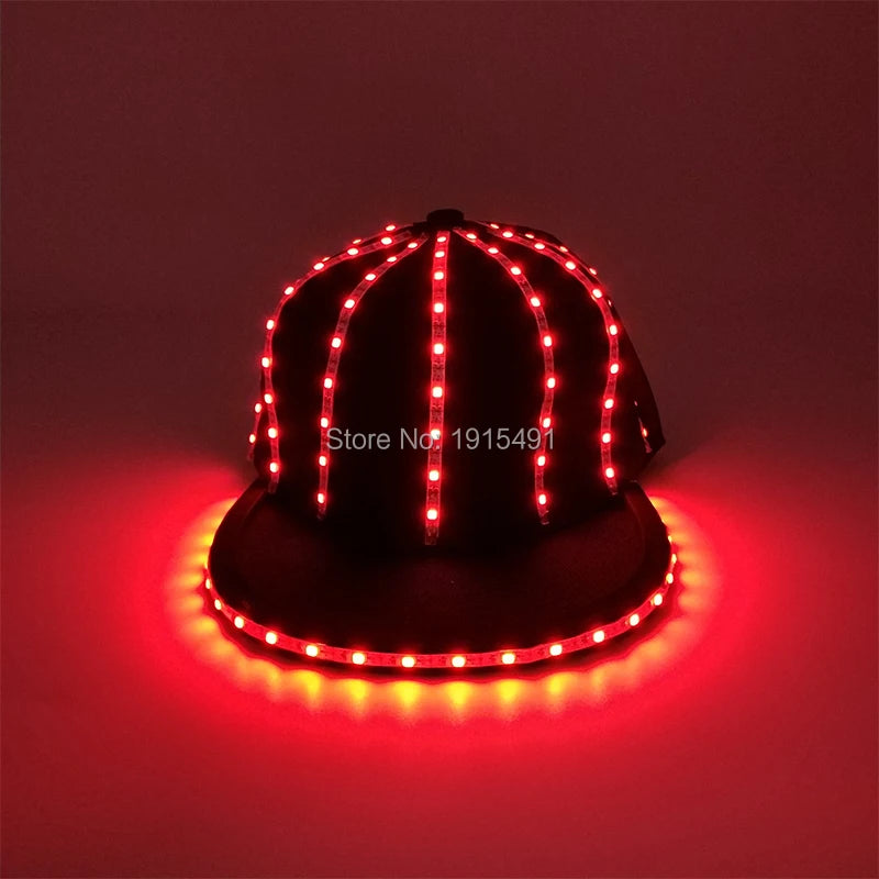 LED glow Cap gloves and LED sunglasses with Flashing function glow props good for Nightclub, ball show, bar show