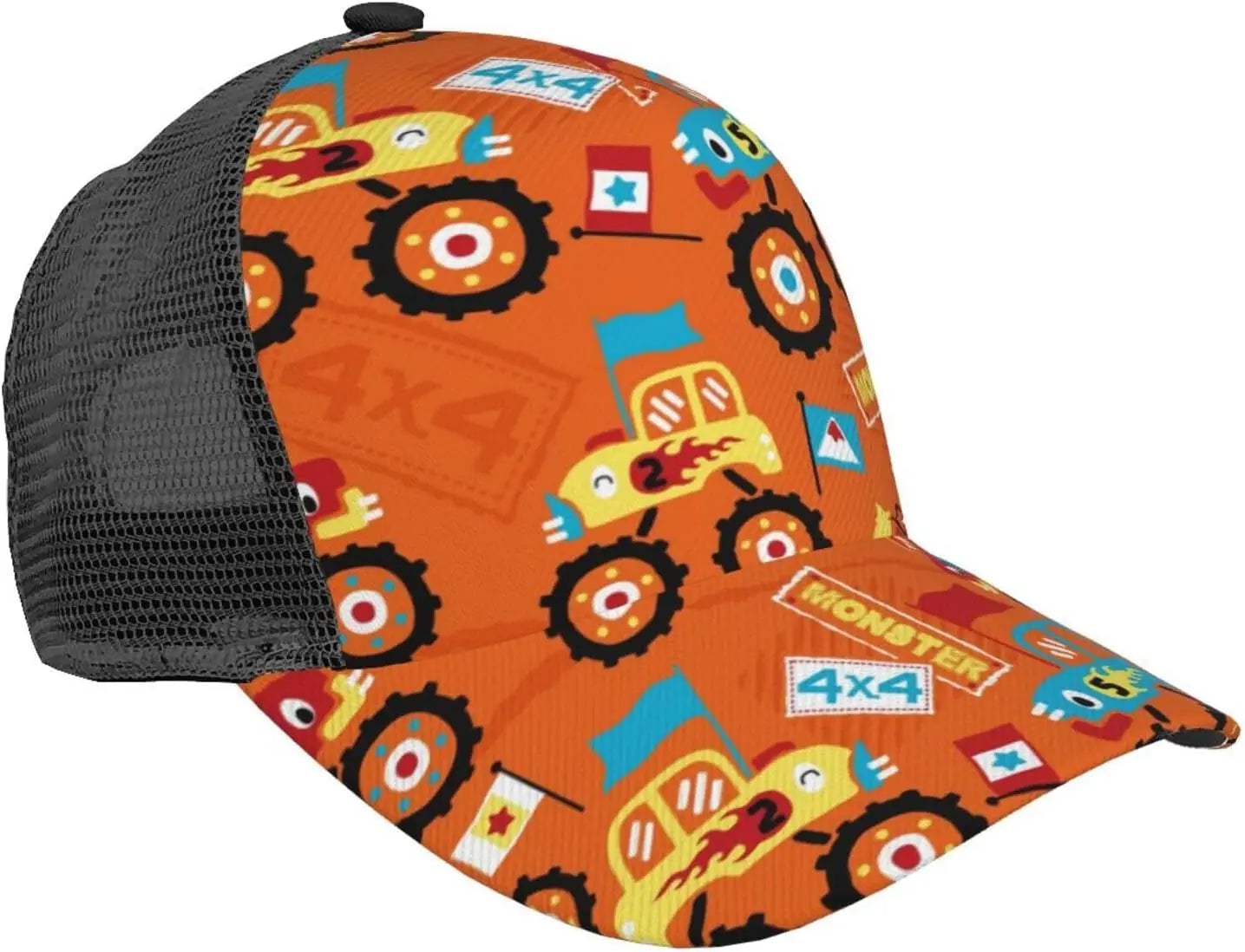 Ponytail Baseball Cap for Women Men Adjustable Mesh Trucker Ponycap Quick Drying Sport Hat-Leopard Neon Rainbow Gradient
