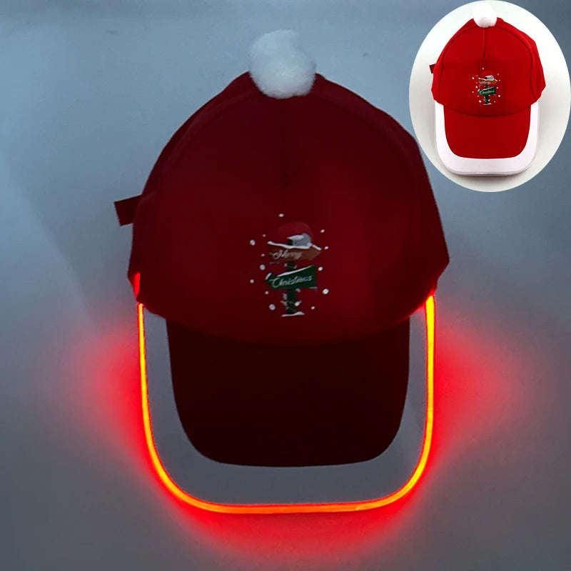 Christmas Popular Glowing Baseball Cap Dance Party Decorate LED Optical Fiber Baseball Cap Flashing On Rave Party