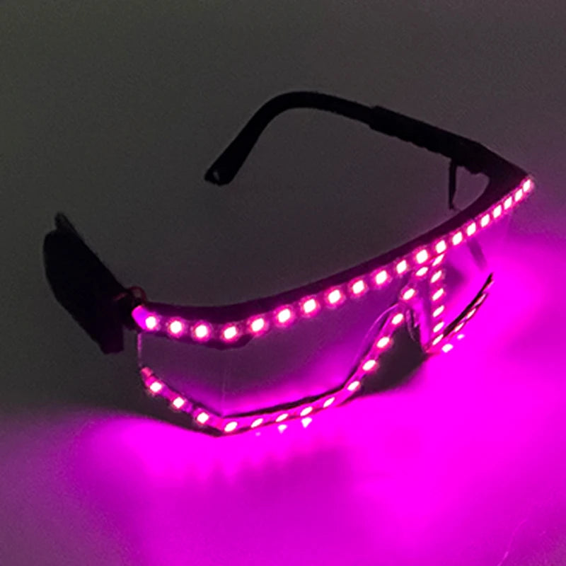 Led Light Conjoined Sunglasses NightClub Concert Masquerade Stage Performance Props LED Cool Transparent Glasses DJ SunGlasses