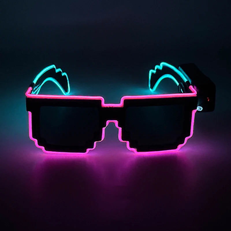 New Design Portable Convenient Wireless Luminous Sunglasses Fashion Lighting EL Wire Glasses Glowing For Music Night Club Party