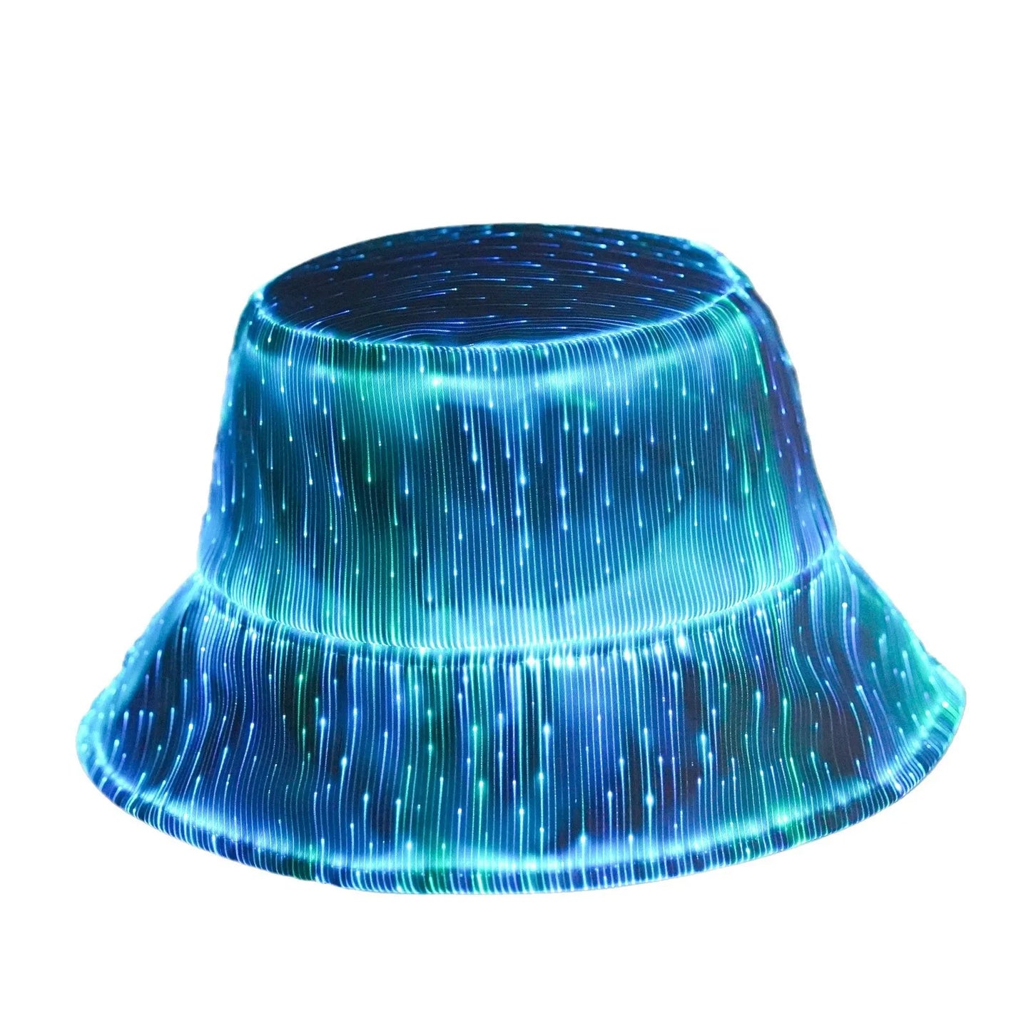 Luminous Light up Bucket Hat Nightclub DJ Singer Stage Wear Party Rave Show Accessories Adult Women Men Cap Festival Dance Wear