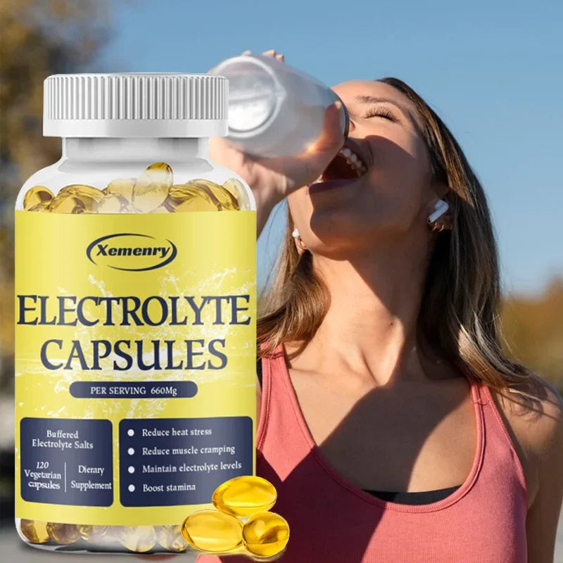 Premium Electrolyte Capsules - Salt Pills and Electrolytes for Leg Cramp Relief, Sports Recovery, Hiking Essentials Supplement