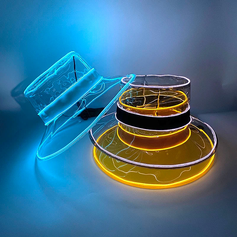 LED Fishermen Caps Outing Beach Concert NightClub Rave Fashion Accessories Girlfriend Gifts Luminous Leisure Bucket Hats