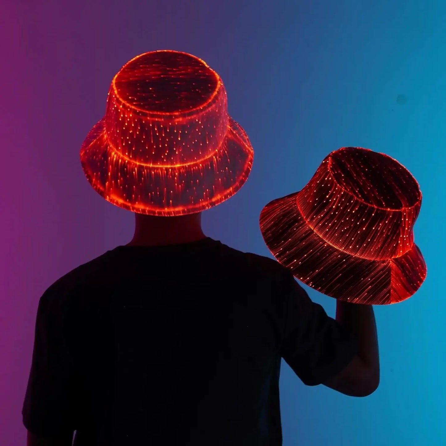 Rave Bucket Light Up Crazy 7 Colors Party Hat Glow in The Dark Party Bucket Hat Man Women Fishing Cap Hats Outdoor Sun Caps
