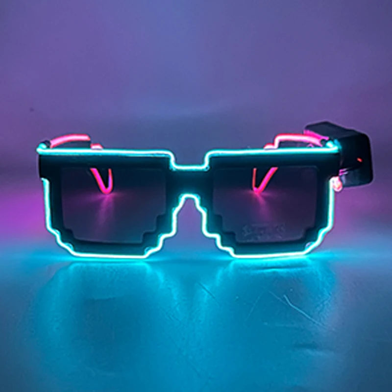 New Design Portable Convenient Wireless Luminous Sunglasses Fashion Lighting EL Wire Glasses Glowing For Music Night Club Party