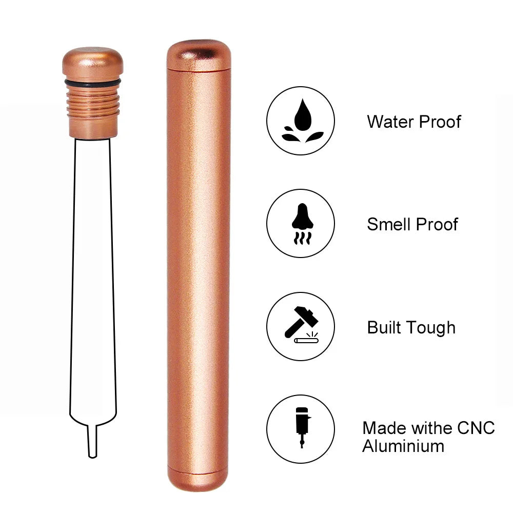 110MM Aluminum Airtight Container Pre-roll Travel Storage Tube Cone Holder Smell Odor Proof Waterproof Smoking Accessories