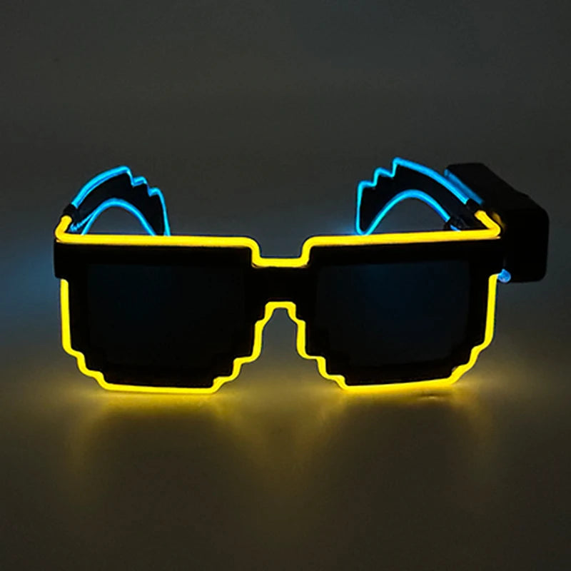 New Design Portable Convenient Wireless Luminous Sunglasses Fashion Lighting EL Wire Glasses Glowing For Music Night Club Party