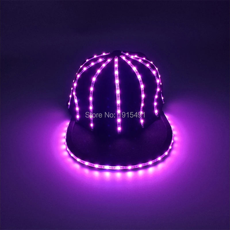 LED glow Cap gloves and LED sunglasses with Flashing function glow props good for Nightclub, ball show, bar show