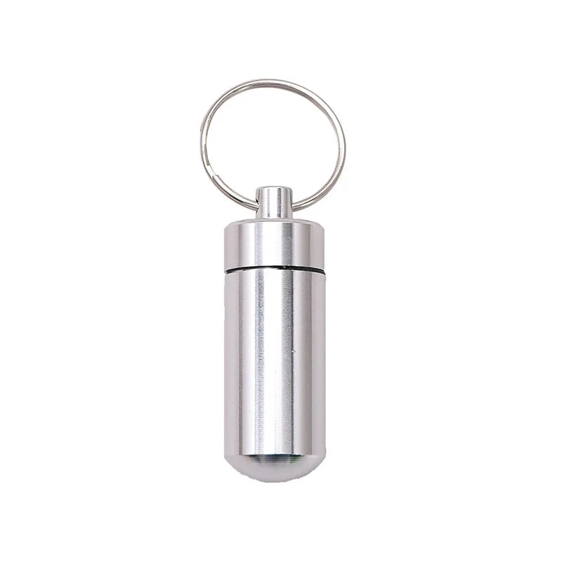 1PCS 7 Colors Pill Box New Waterproof Medicine Case Container Capsule Bottle With Keychain Drug Box Organizer Splitters
