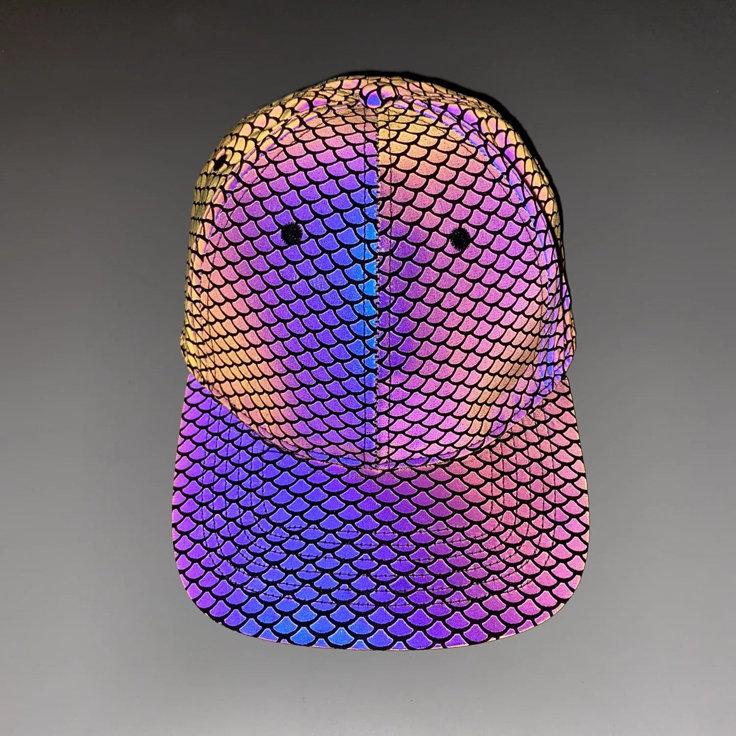 Rainbow Reflective Baseball Caps Men Women Glow in the Dark Head Wear Hip Hop Dance Accessories Nightclub Party Rave Hat Fashion