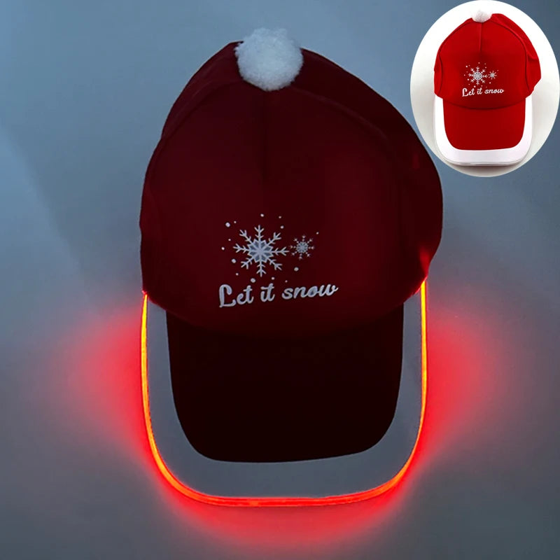 Christmas Popular Glowing Baseball Cap Dance Party Decorate LED Optical Fiber Baseball Cap Flashing On Rave Party