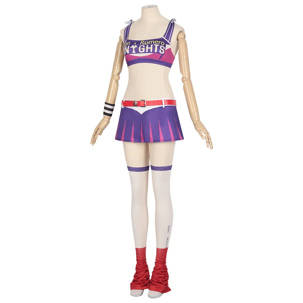 Girls Cheerleader Halloween Costume Women Lollipop Chainsaw Juliet Starling Cosplay