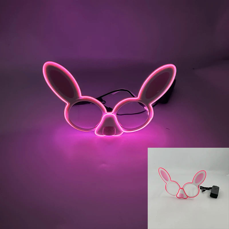 Rabbit Eyeglasses Fashion Glasses Glowing For Night Neon Glasses For Boys Girls Decor
