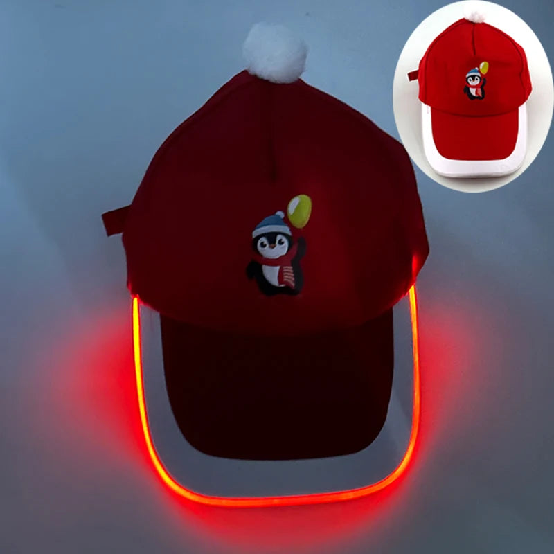 Christmas Popular Glowing Baseball Cap Dance Party Decorate LED Optical Fiber Baseball Cap Flashing On Rave Party