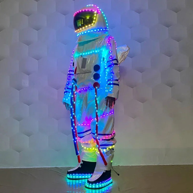 LED Space Suit Dance Performance Wear Interactive Atmosphere Luminescent Costume Props Festive Party Glow-in-the-dark Supplies