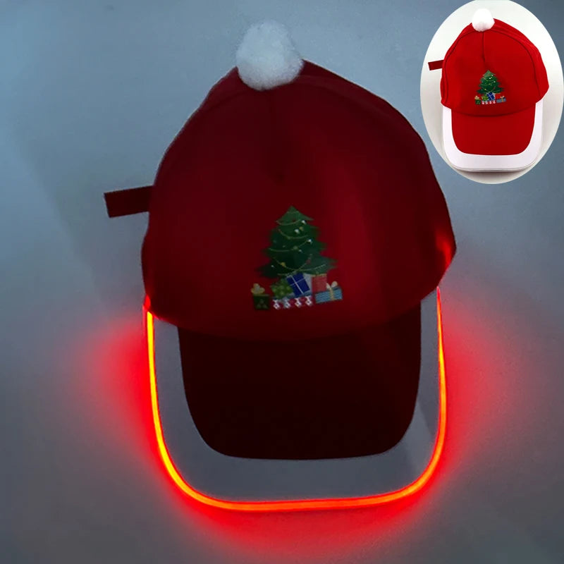Christmas Popular Glowing Baseball Cap Dance Party Decorate LED Optical Fiber Baseball Cap Flashing On Rave Party