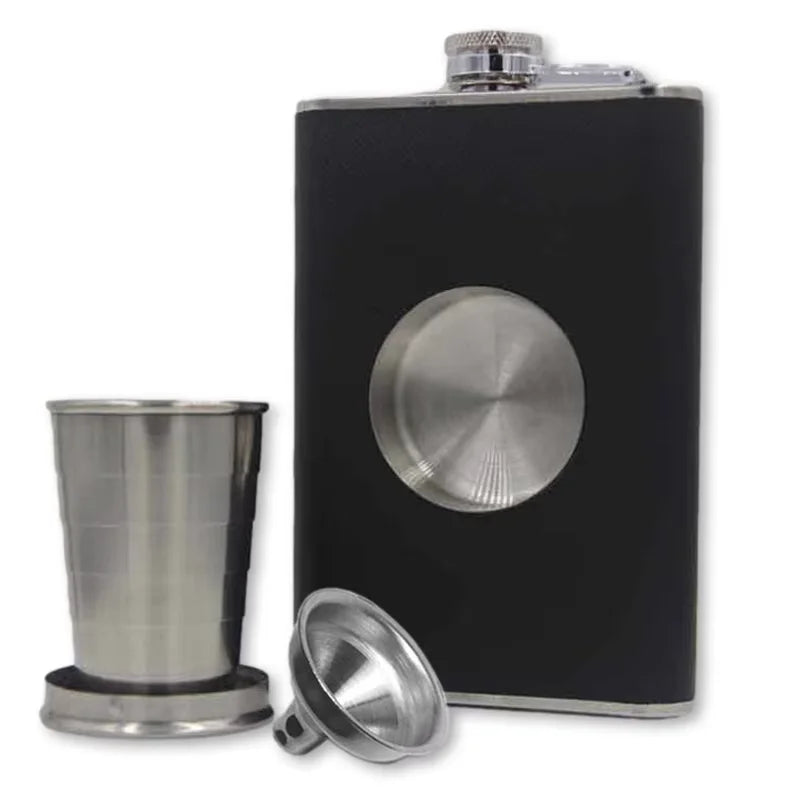 Hip Flasks Sets With Cup Funnel 8oz Portable Flagon Stainless Steel Whiskey Alcohol Bottle Mini Bottles Man Gift