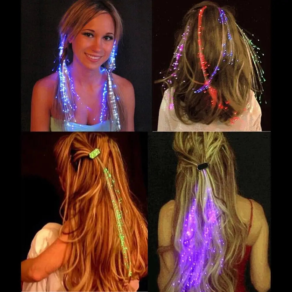 1PC Glowing Flash Wigs Hair Braided Clip Hairpin LED Luminous Hair Clips Women Hair Decoration Hairpin Hair Accessories