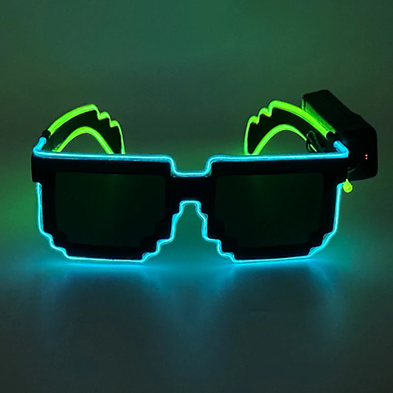 New Design Portable Convenient Wireless Luminous Sunglasses Fashion Lighting EL Wire Glasses Glowing For Music Night Club Party
