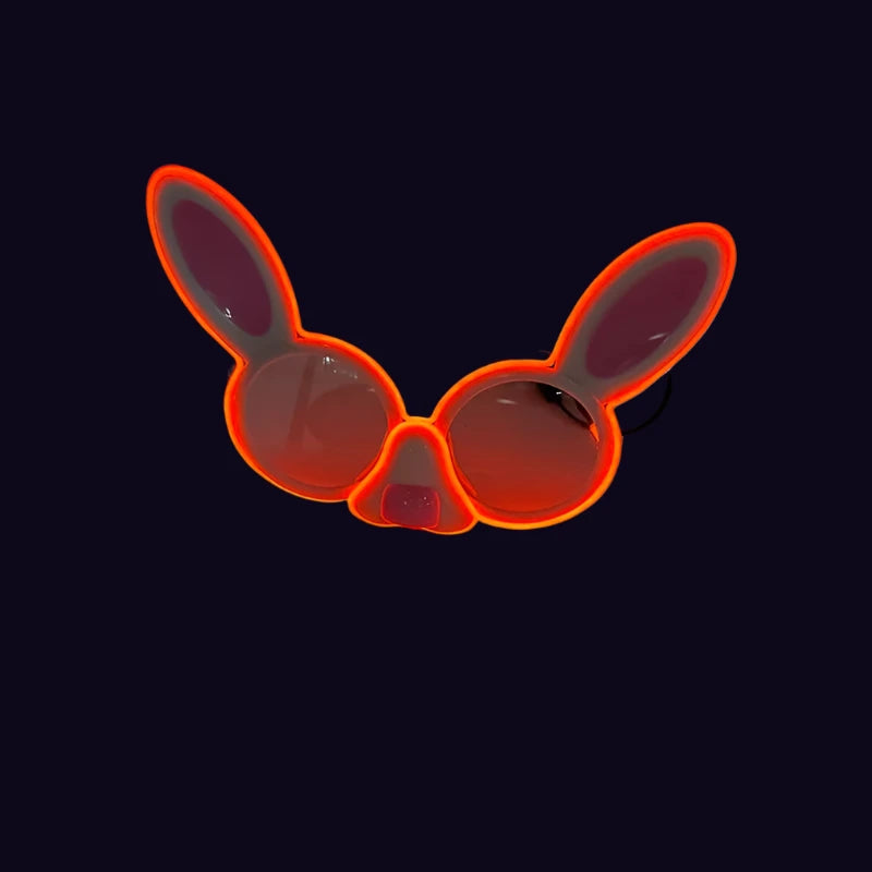 Rabbit Eyeglasses Fashion Glasses Glowing For Night Neon Glasses For Boys Girls Decor