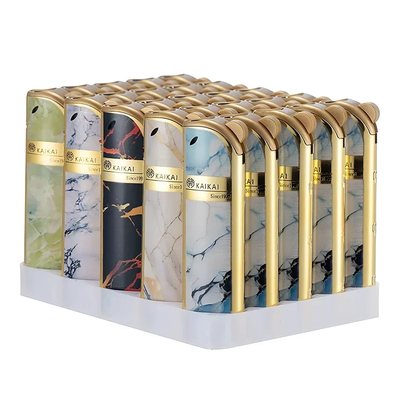 25PCS Metal Windproof Cigar Cigarette Lighter Jet Torch Gas Flames Lighters Smoking Accessory Butane Gadgets for Men Portable