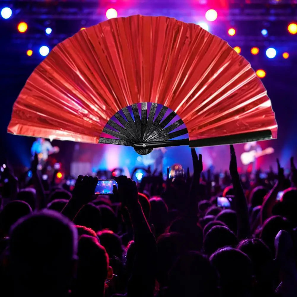 Large Rave Folding Hand Clacking Fan Foldable Big Chinese Tai Chi Kung Fu Popping Fans For Line Dancing Fan 