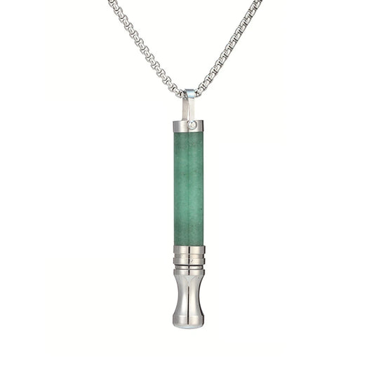 Stainless Steel Breathlace Necklace Quit Smoking Anxiety Relief Anti Vaping Necklace Breathing Necklace For Anxiety Meditation